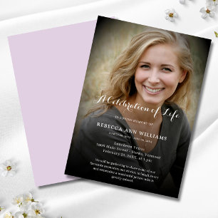 Personalised Photo Celebration of Life Funeral Inv Invitation