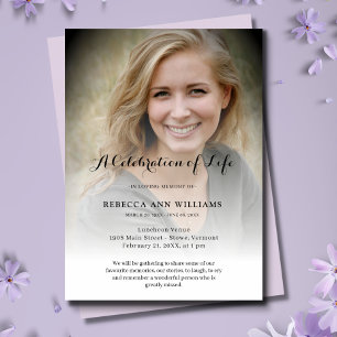 Personalised Photo Celebration of Life Funeral Invitation