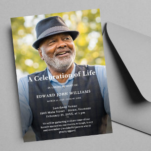 Personalised Photo Celebration of Life Funeral Invitation