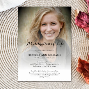 Personalised Photo Celebration of Life Funeral Invitation
