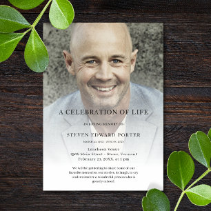Personalised Photo Celebration of Life Funeral Invitation