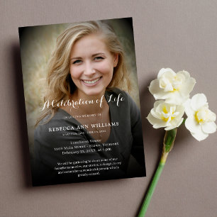 Personalised Photo Celebration of Life Funeral Invitation