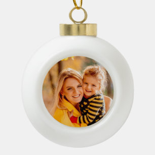 Personalised Photo Ceramic Christmas Keepsake Ceramic Ball Christmas Ornament