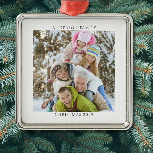 Personalised Photo Christmas 2025 Metal Ornament (Creator Uploaded)
