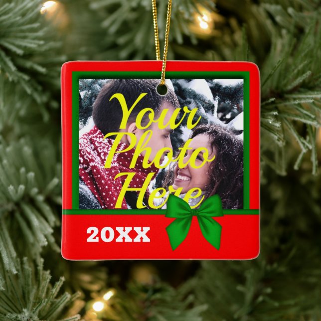 Personalised Photo Christmas Ceramic Ornament (Tree)