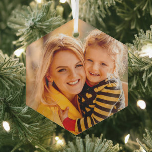 Personalised Photo Christmas Keepsake Glass Tree Decoration