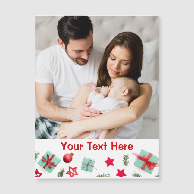 Personalised Photo Christmas Magnet Card (Front)