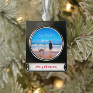 Personalised Photo Christmas Ornament Custom Text