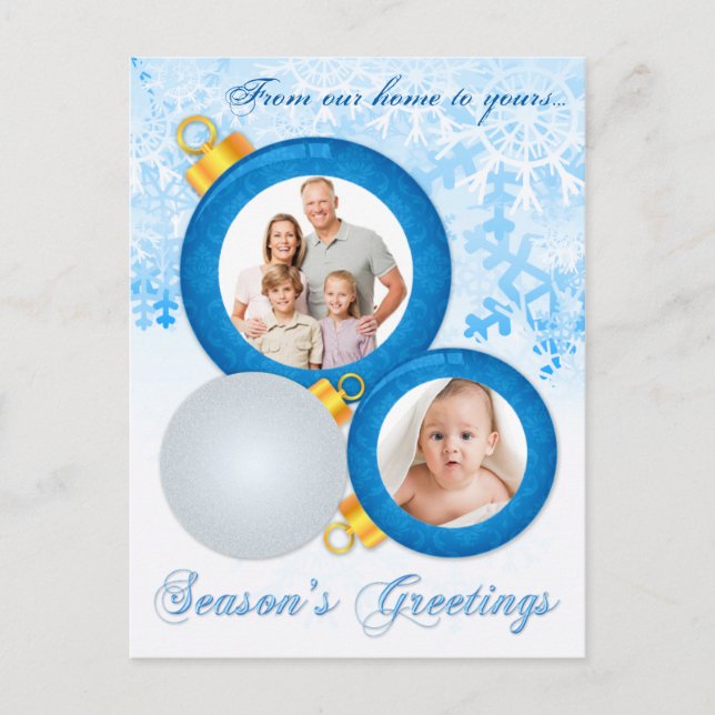 Personalised PHOTO Christmas Ornament Post Card (Front)