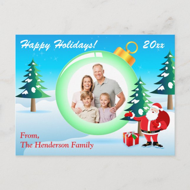 Personalised PHOTO Christmas Ornament Post Card 2 (Front)