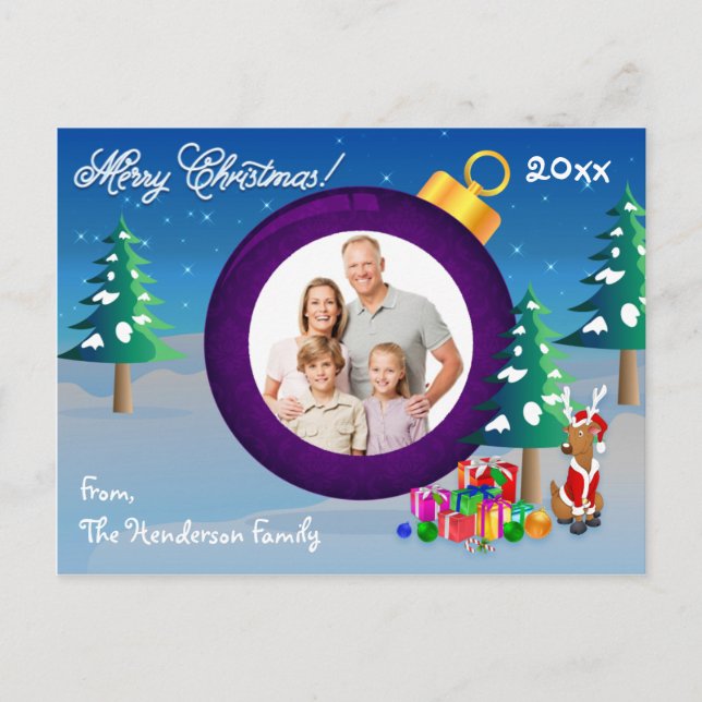 Personalised PHOTO Christmas Ornament Post Card 6 (Front)