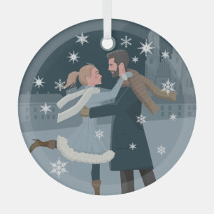 Personalised Photo Christmas Ornament, Snowflakes Glass Tree Decoration