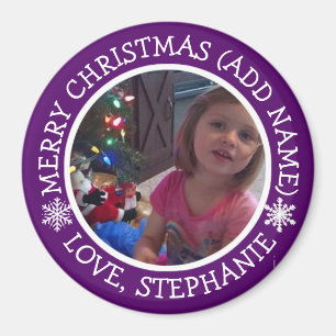 Personalised Photo Christmas Snowflakes Magnet