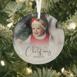 Personalised Photo | Christmas Tree  Glass Tree Decoration<br><div class="desc">Treat yourself or a friend or relative to these elegant glass christmas decorations,  featuring a photo,  the text 'MERRY CHRISTMAS',   personalised with your chosen name.</div>