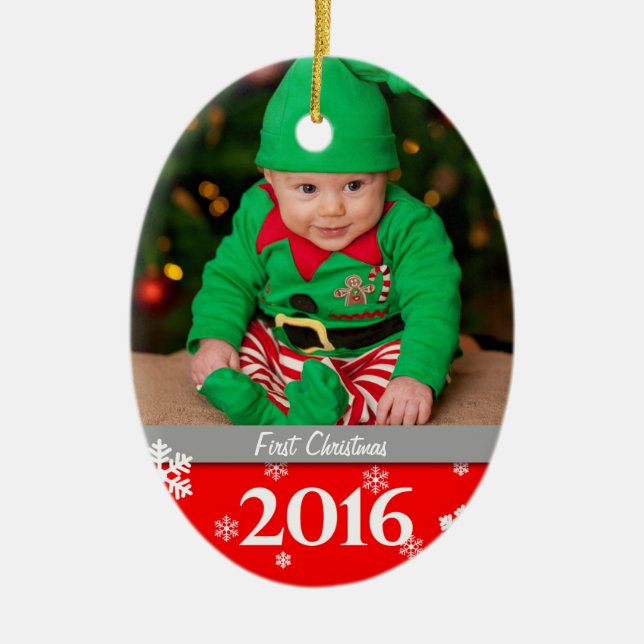 Personalised Photo Christmas Tree Ornament 2016 (Front)