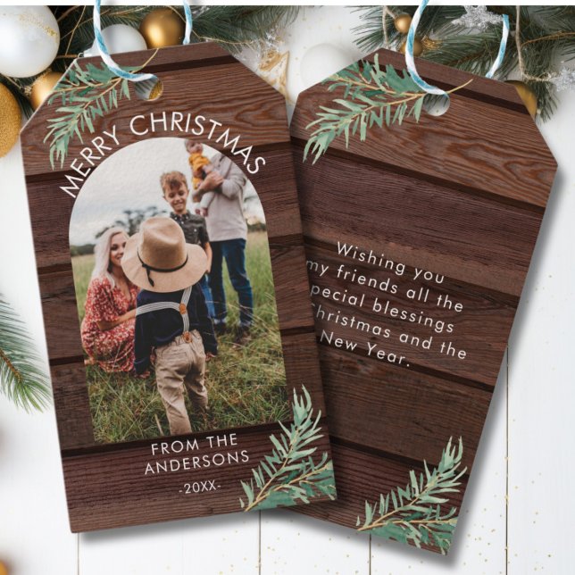 Personalised Photo Christmas Wood Gift Tag (Creator Uploaded)
