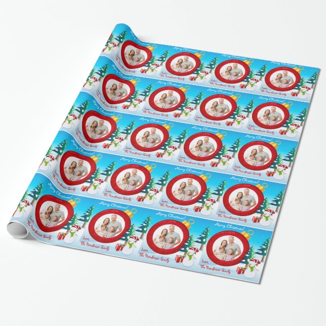 Personalised Photo Christmas Wrapping Paper (Unrolled)