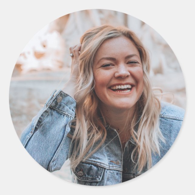 Personalised Photo Classic Round Sticker (Front)