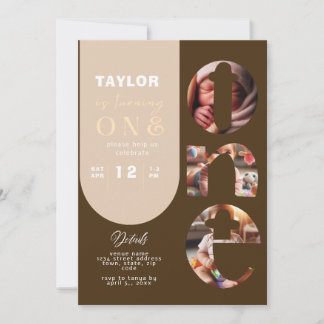 Personalised Photo Collage 1st Birthday Invitation