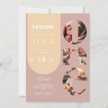 Personalised Photo Collage 1st Birthday Invitation