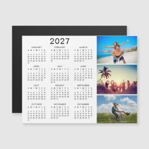 Personalised Photo Collage 2025 Calendar Magnetic Invitation