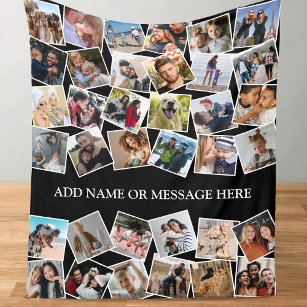 Personalised Photo Collage 36 Picture Fleece Blanket