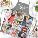 Personalised Photo Collage Best Dad Ever Apron<br><div class="desc">Personalised Best Dad Ever 7 Photo Collage Apron. Celebrate Dad’s role as the “Best Dad Ever” with this custom photo apron, a perfect fit for the foodie, grillmaster, or chef in your life. The top features "Best Dad Ever" in bold, black-and-white ombre text, with a small heart accents for a...</div>