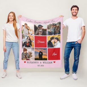Personalised Photo Collage Blanket - Pink Version