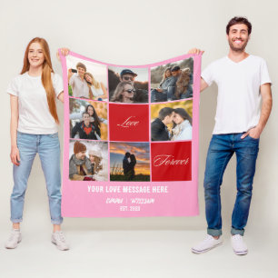 Personalised Photo Collage Blanket - Romantic gift