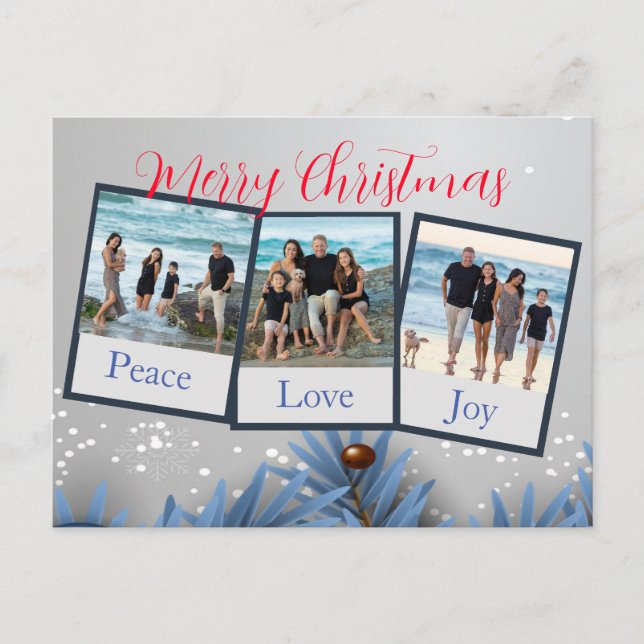 Personalised Photo Collage Christmas  Holiday Postcard (Front)