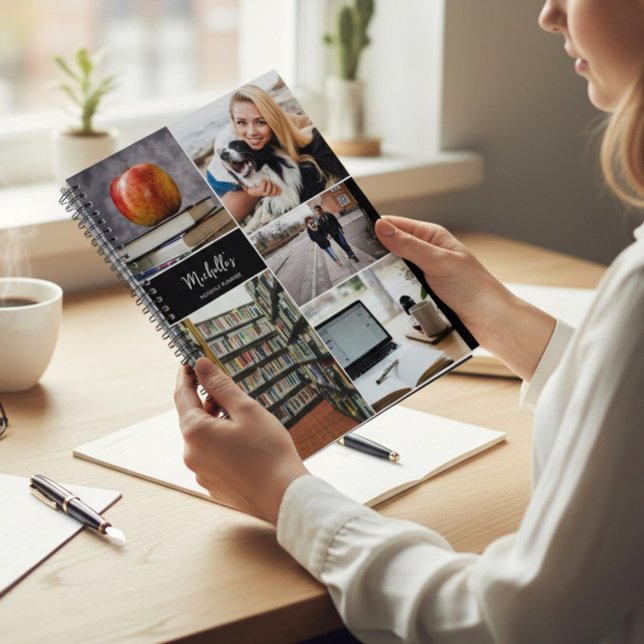 Personalised Photo Collage custom Monthly planner (Custom photo collage monthly planner)