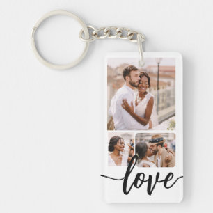 Personalised Photo Collage Customisable Text Key Ring