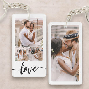 Personalised Photo Collage Customisable Text Key Ring