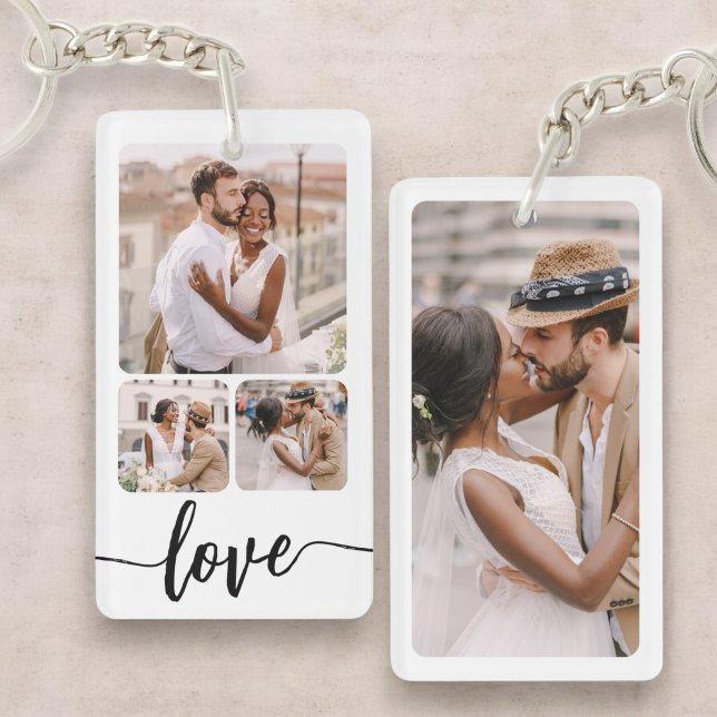 Personalised Photo Collage Customisable Text  Key Ring (Creator Uploaded)