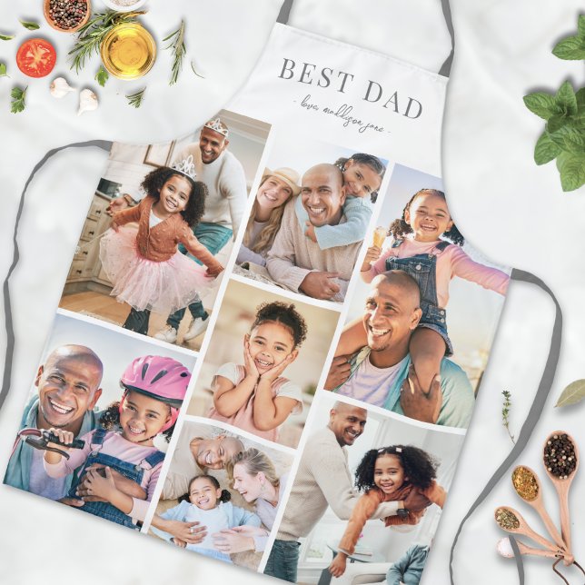 Personalised Photo Collage Dad Apron (Personalized Photo Collage Dad Apron)