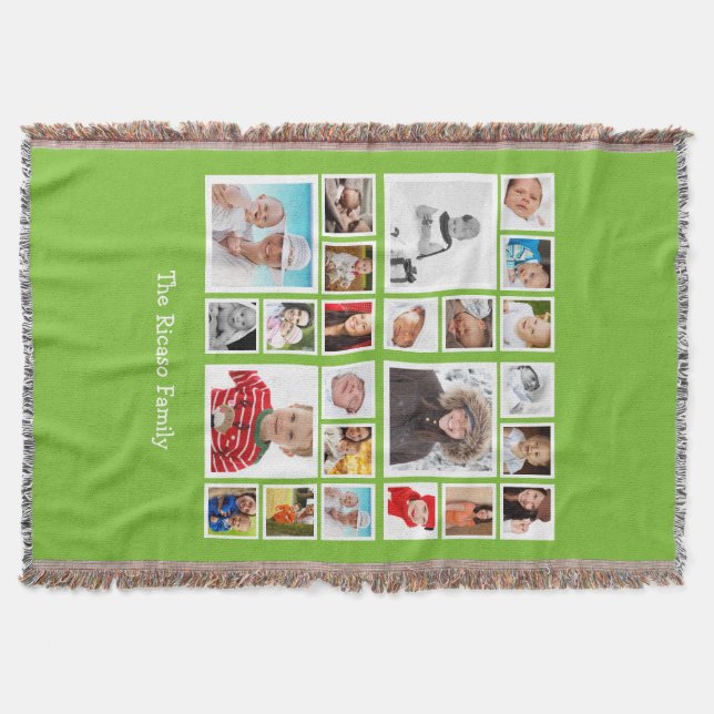 Personalised  Photo Collage  DIY Throw Blanket (Front)