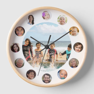Personalised Photo Collage Family Moments Round Clock