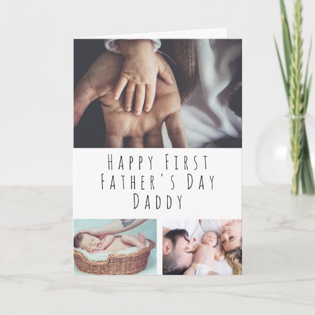Personalised Photo Collage First Father's Day Card (Front)