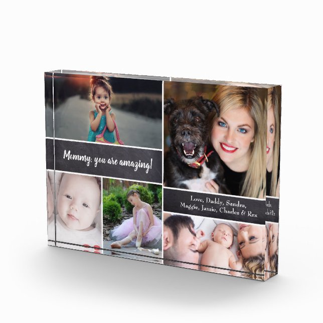 Personalised Photo Collage for Mummy, chalkboard (Right)