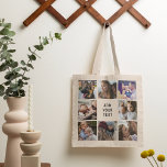 Personalised Photo Collage Friends Family Tote Bag<br><div class="desc">Custom family tote bag featuring 8 photos of your choice,  and a text template that is easy to personalise.</div>