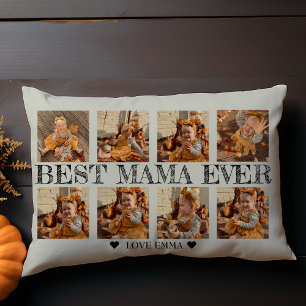 Personalised Photo Collage Gift Best Mama Ever Decorative Cushion