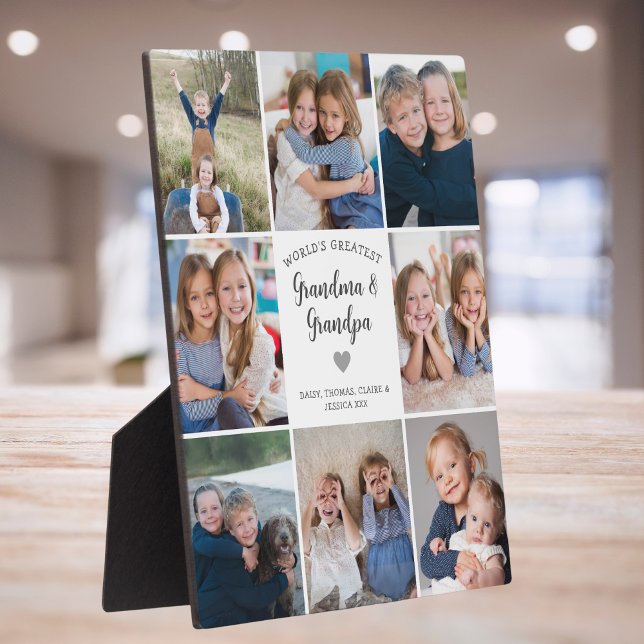 Personalised Photo Collage Grandparents Modern Plaque (Creator Uploaded)