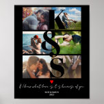 Personalised Photo Collage LOVE Gift Custom Text Poster<br><div class="desc">Personalised Photo Collage LOVE Gift Custom Text</div>