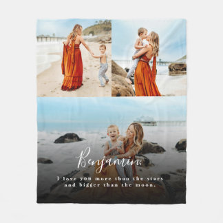 Personalised Photo Collage Love You Fleece Blanket