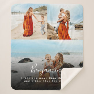 Personalised Photo Collage Love You Sherpa Blanket