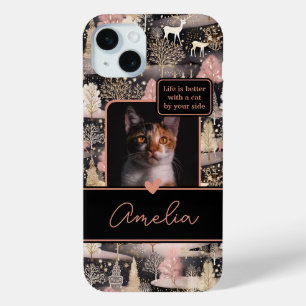 Personalised Photo Collage Modern Christmas iPhone 15 Mini Case