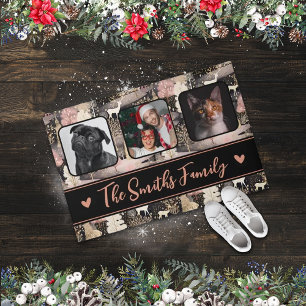 Personalised Photo Collage Modern Christmas  Doormat