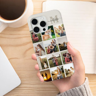 Personalised Photo Collage Monogram iPhone 15 Pro Max Case