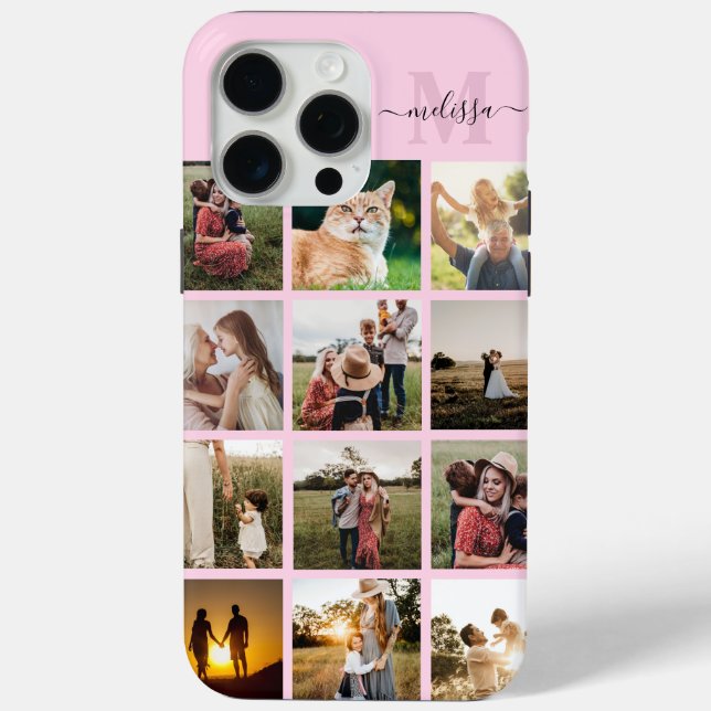 Personalised Photo Collage Monogram Case-Mate iPhone Case (Back)