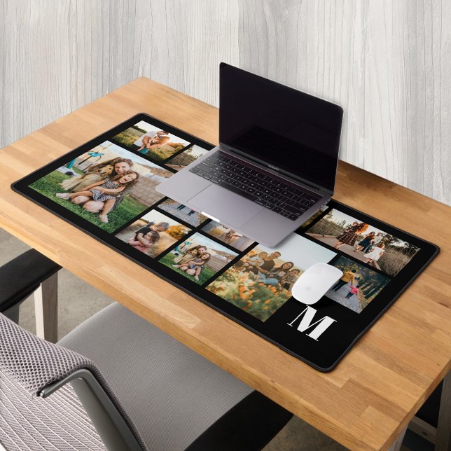 Personalised Photo Collage Monogram Desk Mat (Creator Uploaded)